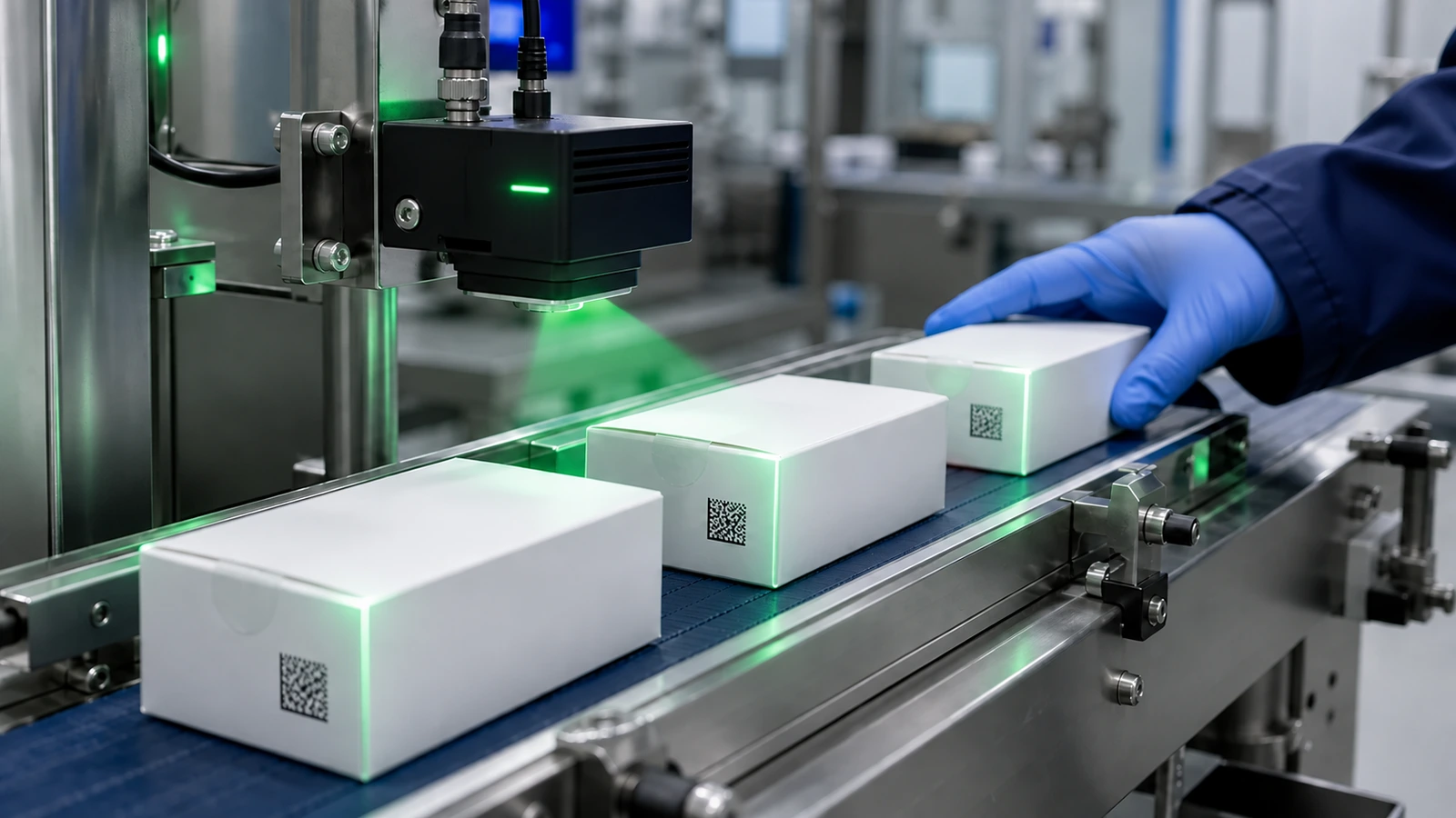 Sealed pharmaceutical product being verified against its lifecycle record