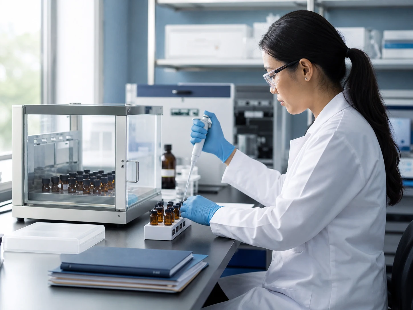 Evaluation work underway in a controlled pharmaceutical environment