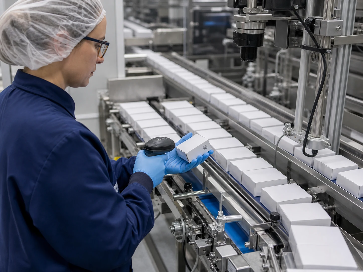 Verification of finished product on a pharmaceutical line